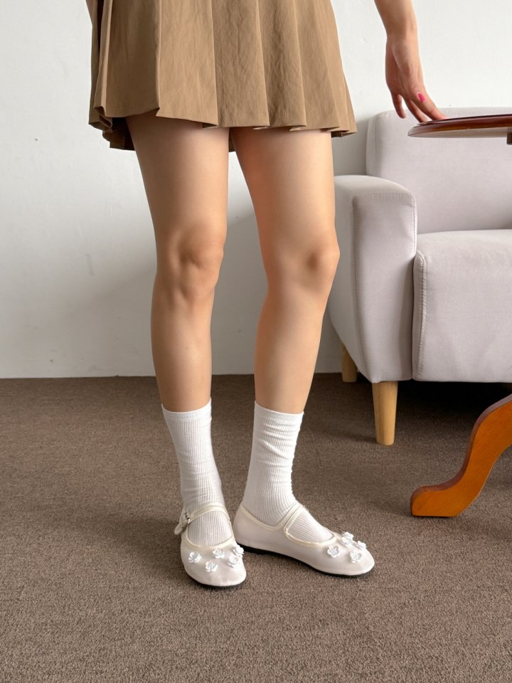 Vade - Korean Women Fashion - #womensfashion - Flower Round Mesh Flat - 8
