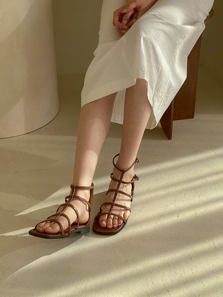 Vade - Korean Women Fashion - #womensfashion - Gladiator T-Strap Sandals - 3