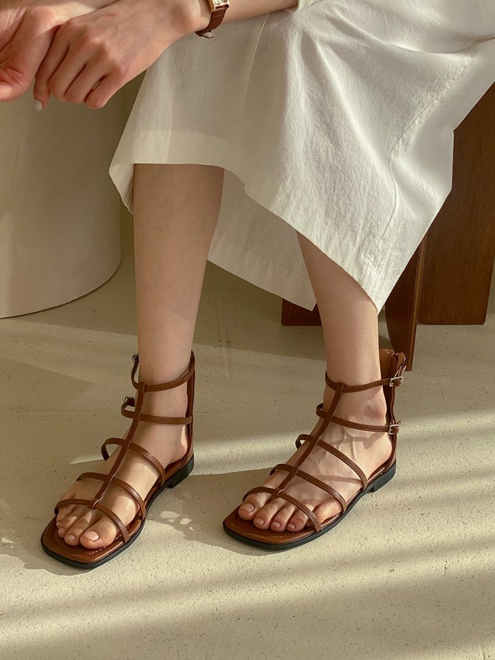 Vade - Korean Women Fashion - #womensfashion - Gladiator T-Strap Sandals - 5
