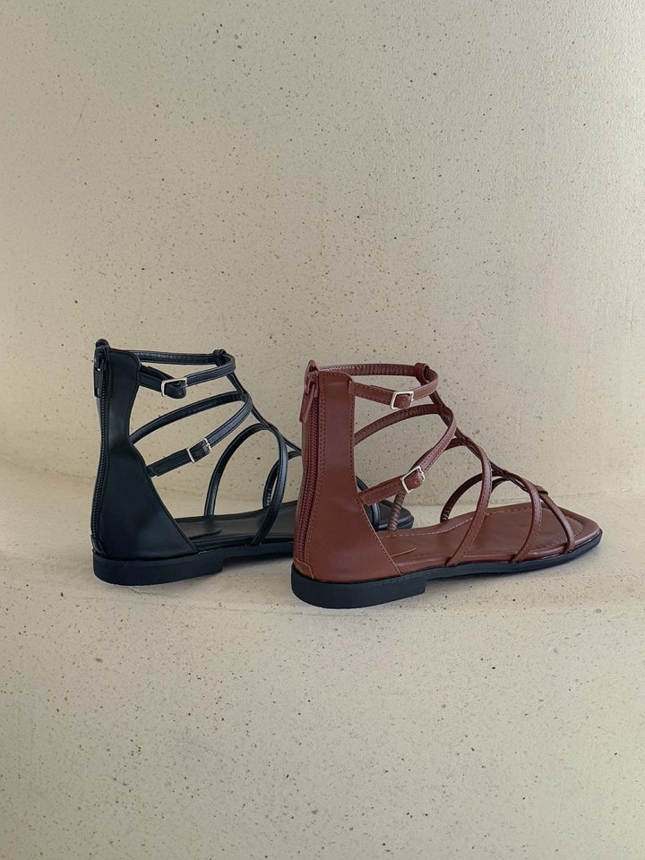 Vade - Korean Women Fashion - #womensfashion - Gladiator T-Strap Sandals - 7