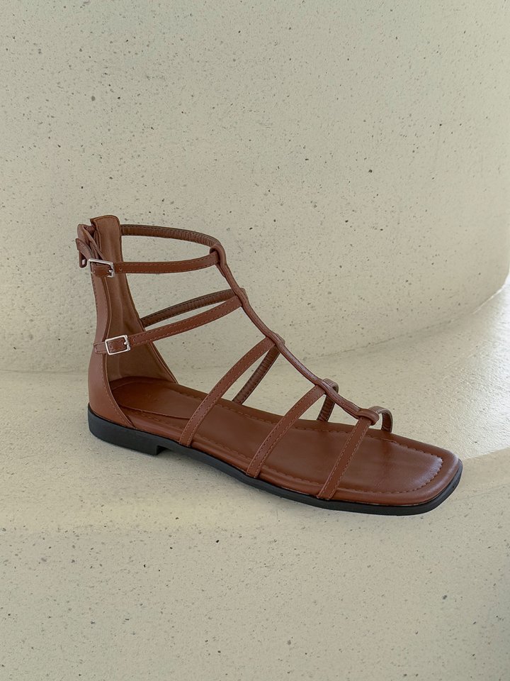 Vade - Korean Women Fashion - #womensfashion - Gladiator T-Strap Sandals - 9