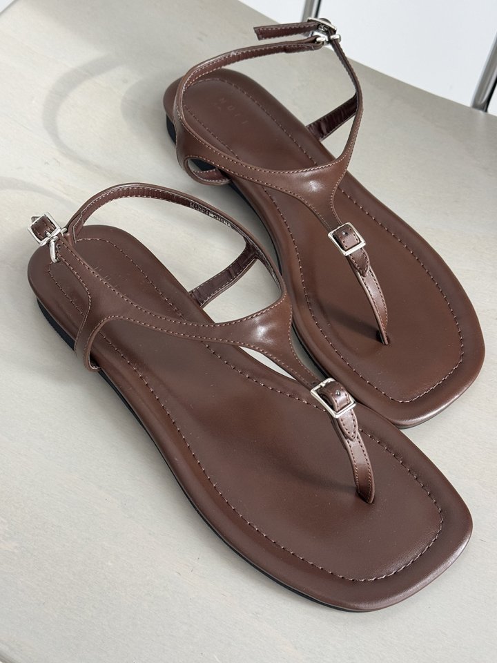 Vade - Korean Women Fashion - #momslook - Buckle Strap Flip-Flop Sandals - 4