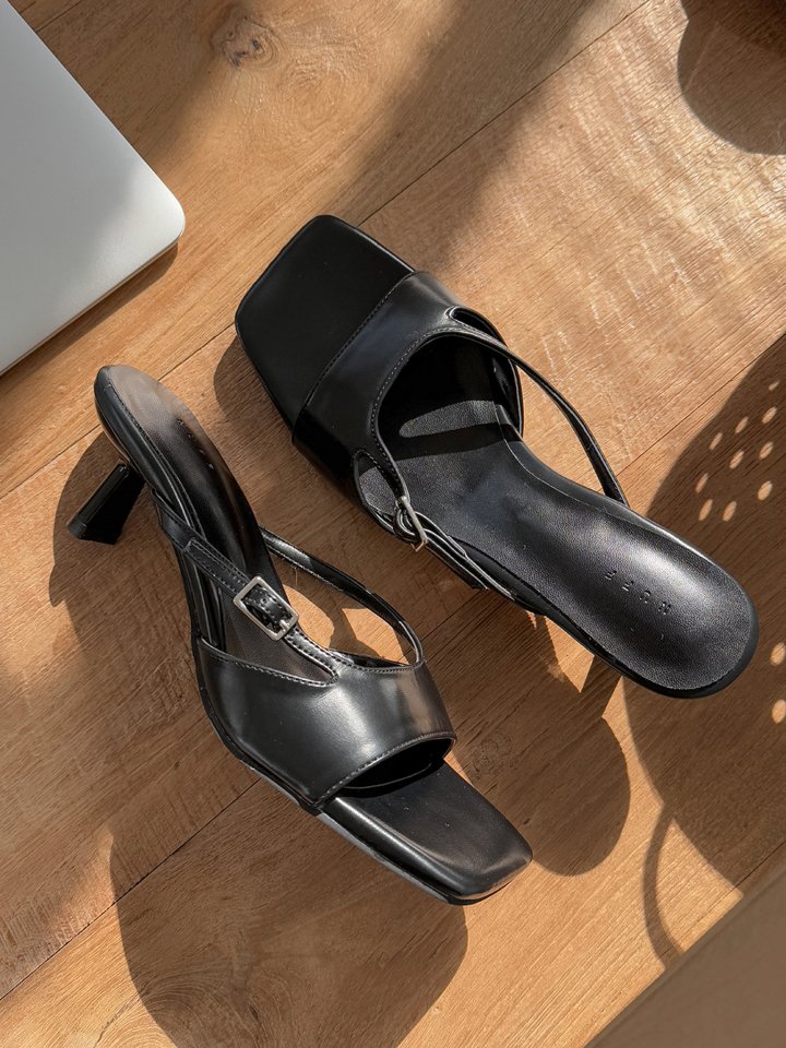 Vade - Korean Women Fashion - #womensfashion - Buckle Strap Mule Sandals - 6
