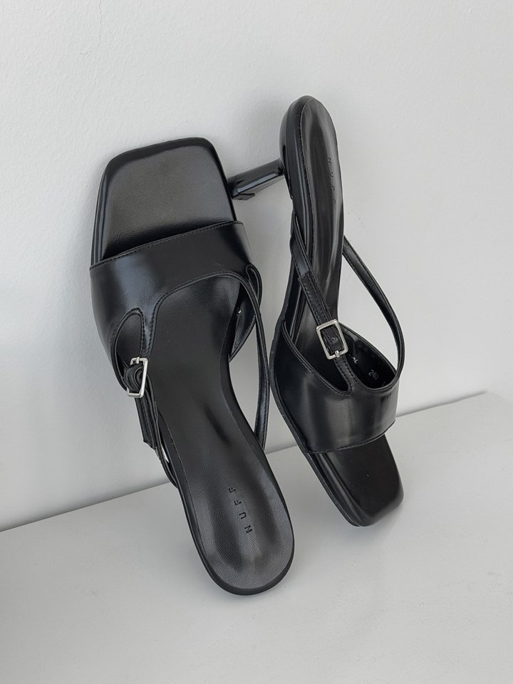 Vade - Korean Women Fashion - #womensfashion - Buckle Strap Mule Sandals - 8