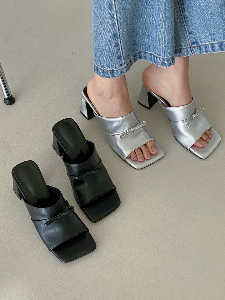 Vade - Korean Women Fashion - #womensfashion - Square Round Mule Sandals - 3
