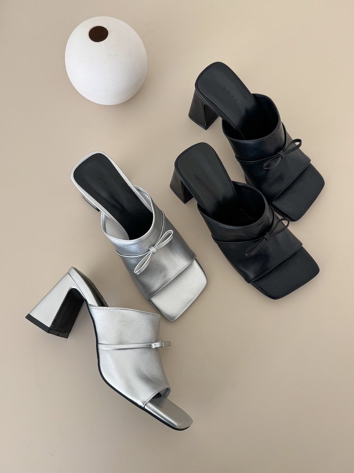 Vade - Korean Women Fashion - #womensfashion - Square Round Mule Sandals - 7