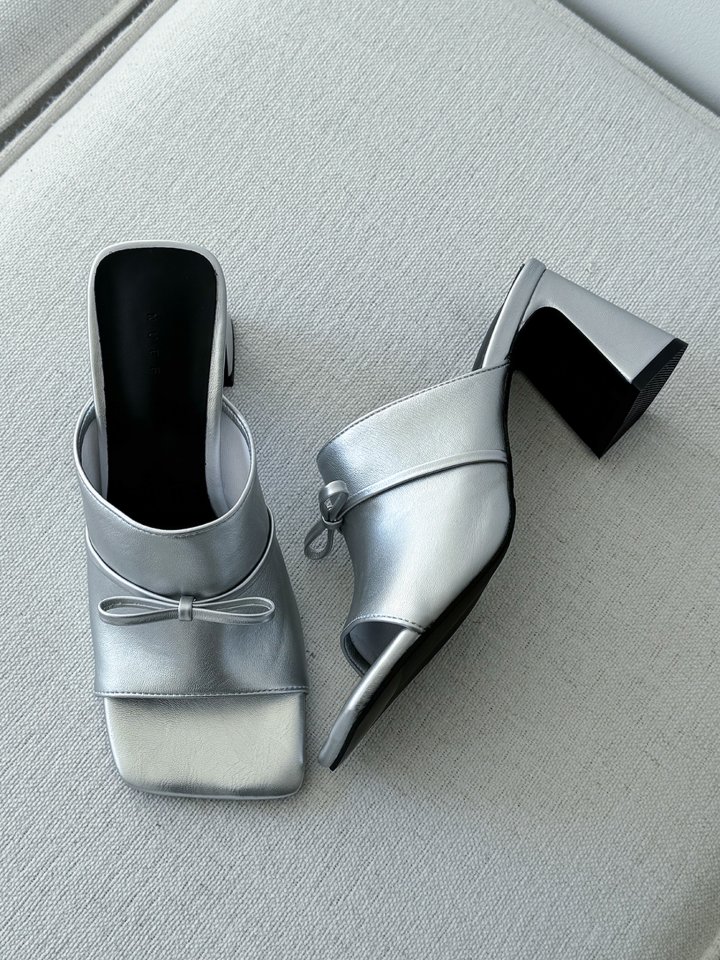 Vade - Korean Women Fashion - #womensfashion - Square Round Mule Sandals - 9