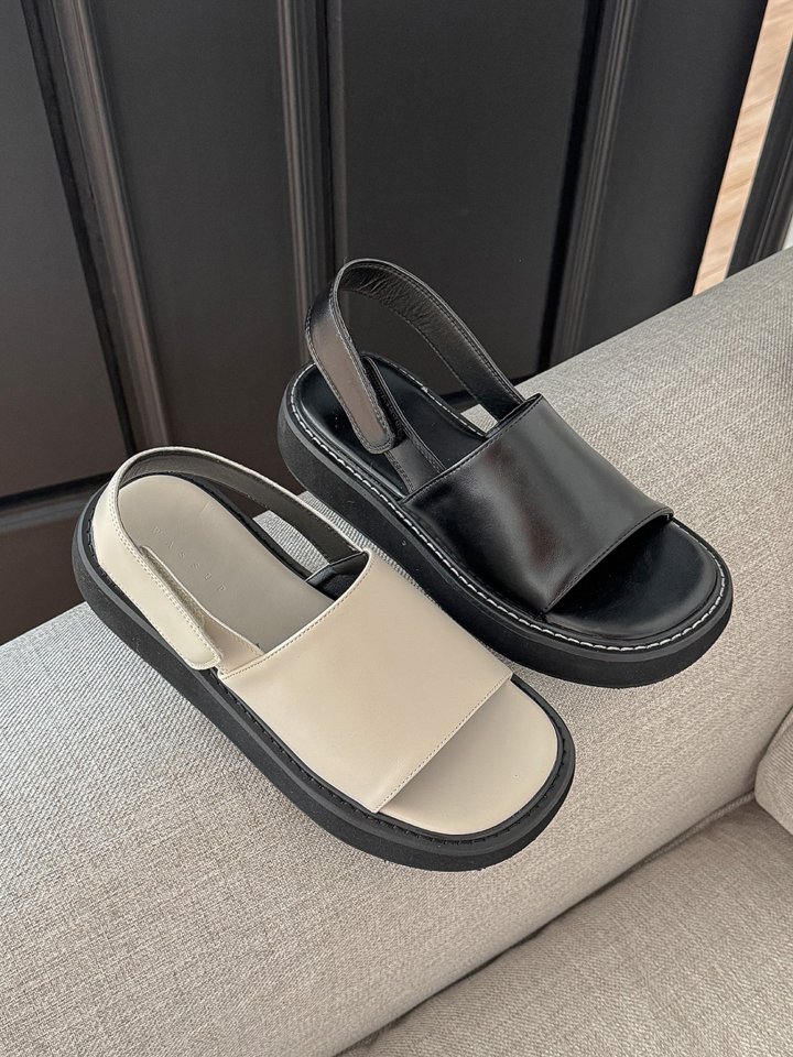 Vade - Korean Women Fashion - #womensfashion - Basic Slingback Velcro Strap Sandals - 2
