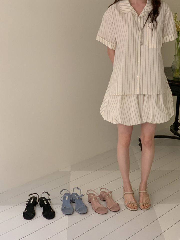 Vade - Korean Women Fashion - #womensfashion - Strap Buckle Summer Sandals Heel - 2