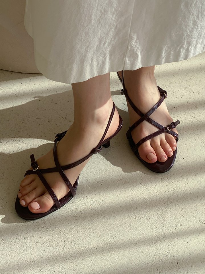 Vade - Korean Women Fashion - #womensfashion - Round 5cm Slingback Sandals Heel - 11