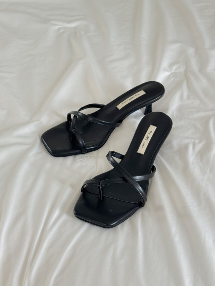 Vade - Korean Women Fashion - #womensfashion - Square Open Mule Sandals Heel - 6
