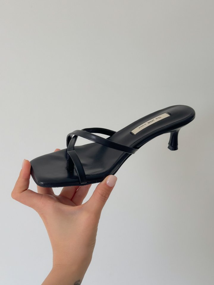 Vade - Korean Women Fashion - #womensfashion - Square Open Mule Sandals Heel - 8