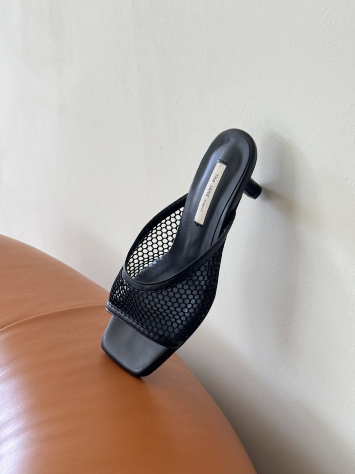 Vade - Korean Women Fashion - #womensfashion - Mesh Mule Sandals Heel - 2