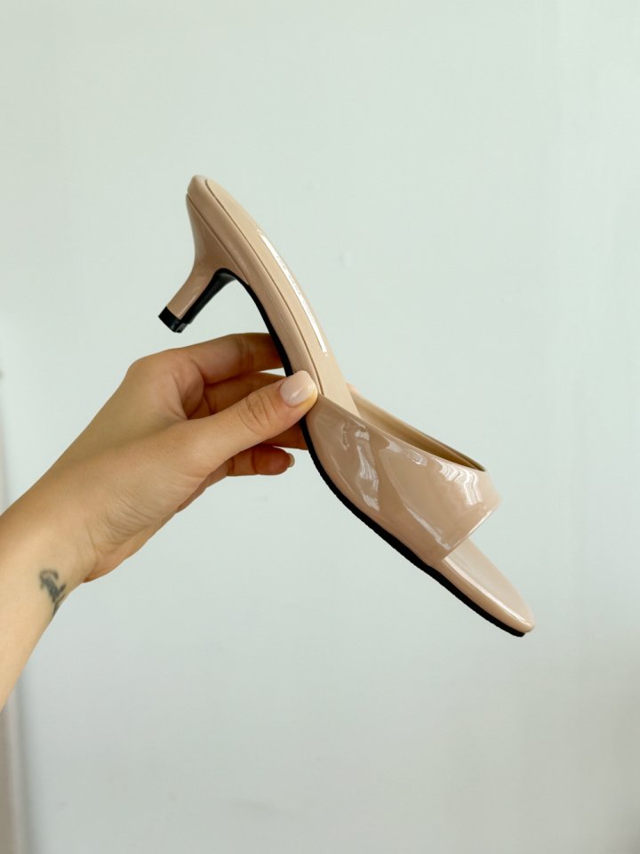 Vade - Korean Women Fashion - #womensfashion - Round Low Heel Mule Sandals Heel - 3