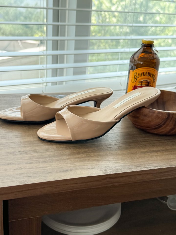 Vade - Korean Women Fashion - #womensfashion - Round Low Heel Mule Sandals Heel - 5