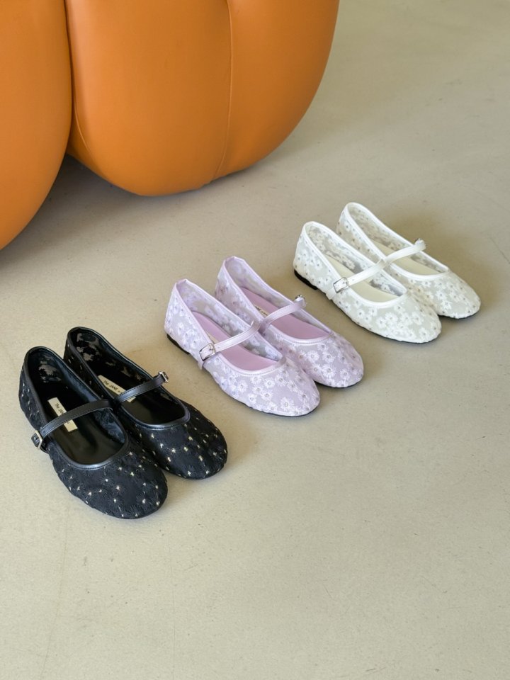Vade - Korean Women Fashion - #womensfashion - Peace Flower Mesh Pattern Flat - 9