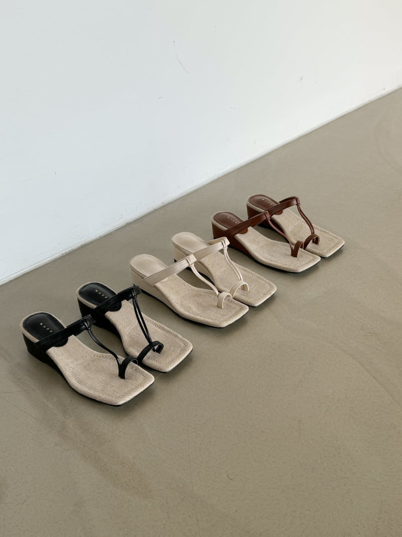 Vade - Korean Women Fashion - #womensfashion - Wedge Open-Toe Flip-Flop Sandals Heel - 12