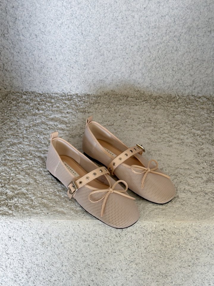 Vade - Korean Women Fashion - #momslook - Mesh Strap Ribbon Flat - 4