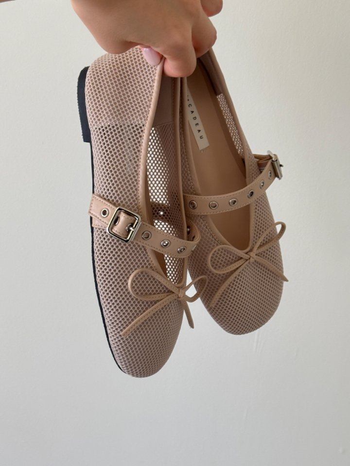 Vade - Korean Women Fashion - #womensfashion - Mesh Strap Ribbon Flat - 6