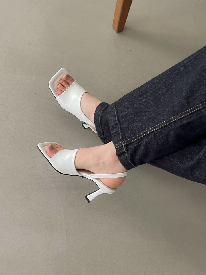 Vade - Korean Women Fashion - #womensfashion - Square Slingback Sandals Heel - 11