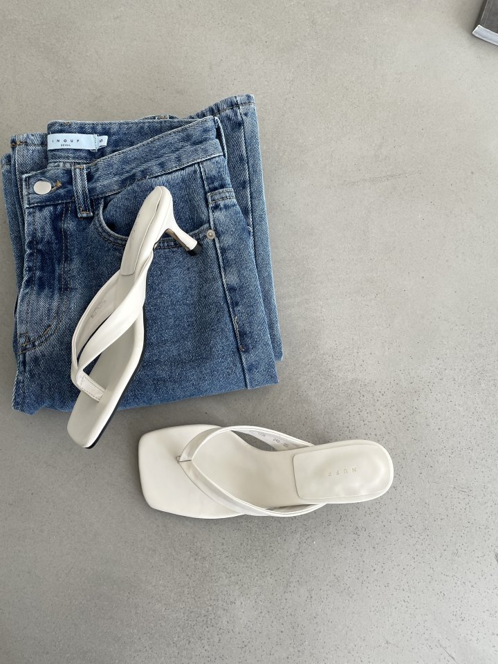 Vade - Korean Women Fashion - #womensfashion - Square Flip-Flop Sandals Mule Heel - 8