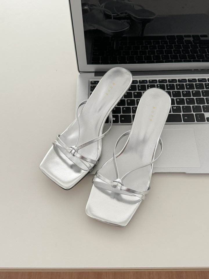 Vade - Korean Women Fashion - #womensfashion - Twisted Square Sandals Heel - 5