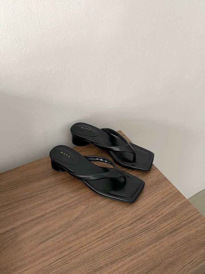 Vade - Korean Women Fashion - #womensfashion - Round Heel Square Flip-Flop Sandals Heel - 11