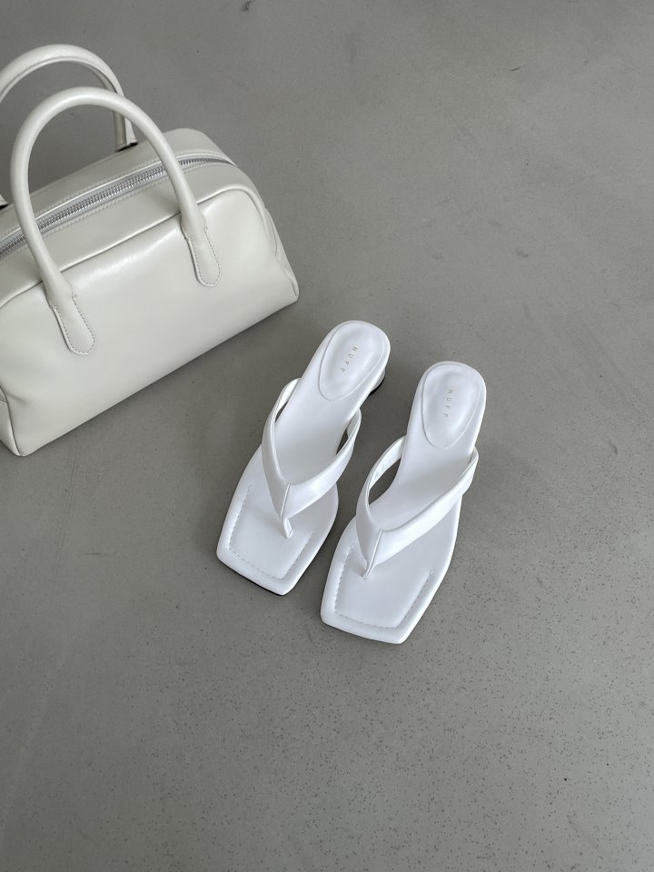 Vade - Korean Women Fashion - #womensfashion - Round Heel Square Flip-Flop Sandals Heel - 9