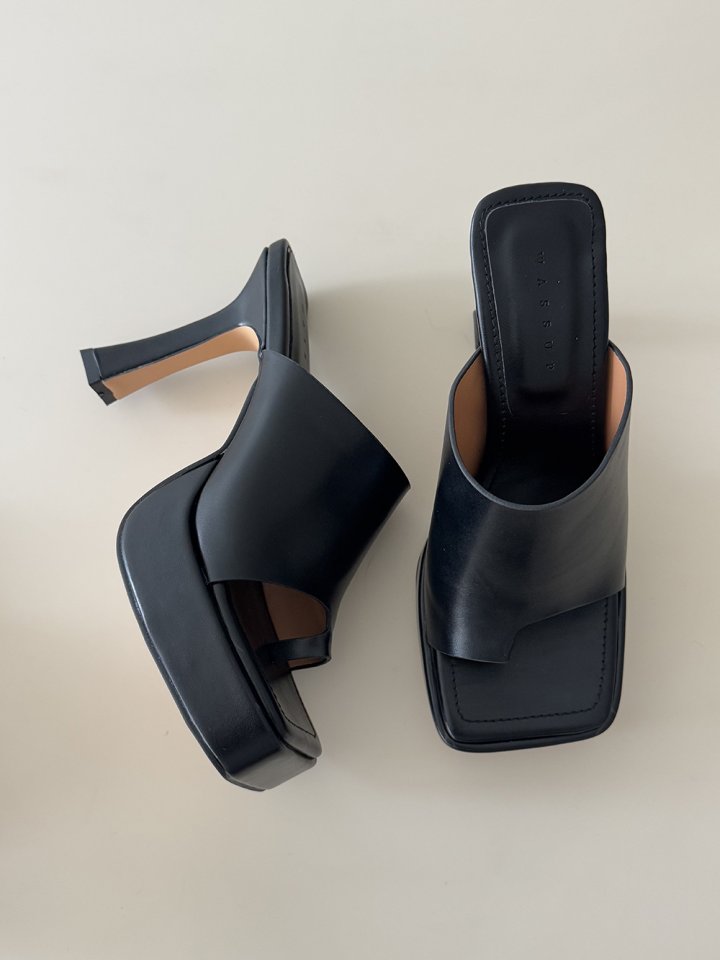 Vade - Korean Women Fashion - #momslook - Basic Half Square Toe Point Sandals - 4