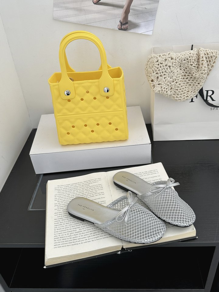 Vade - Korean Women Fashion - #womensfashion - Mesh Ribbon Slipper Sandals - 3