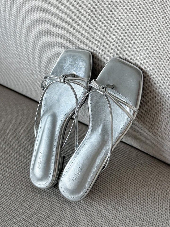 Vade - Korean Women Fashion - #womensfashion - Slim Twisted Slipper Sandals - 10