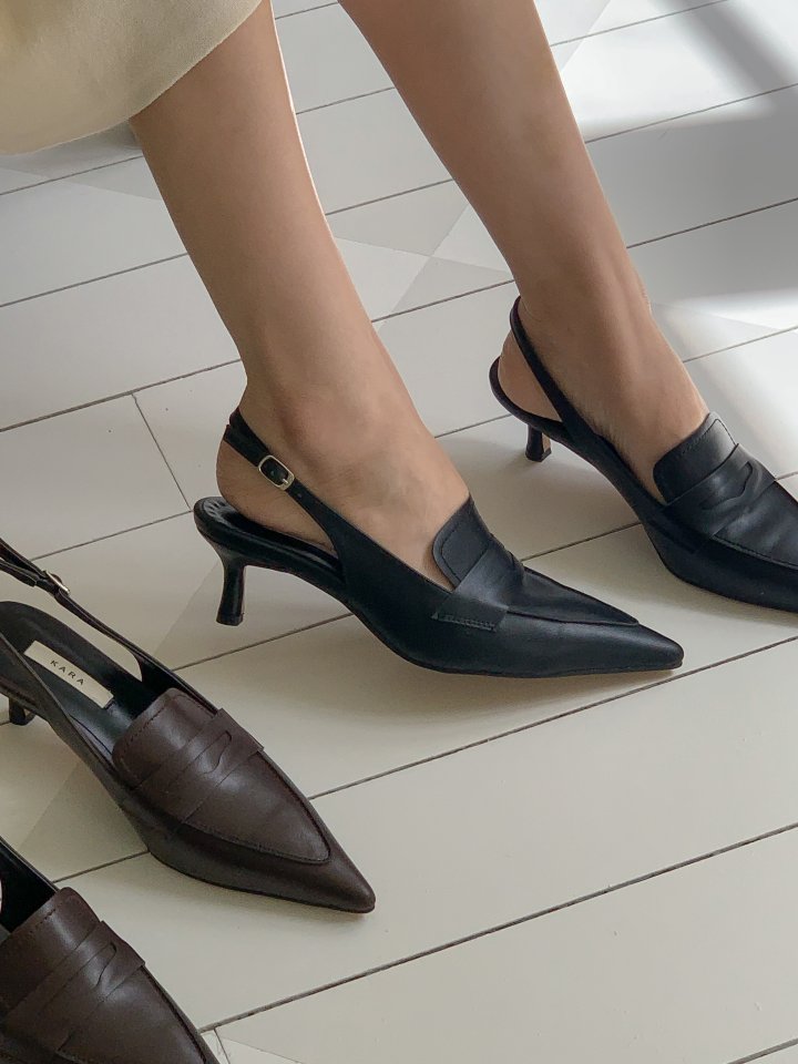 Vade - Korean Women Fashion - #womensfashion - Stiletto Loafer Heel Slingback