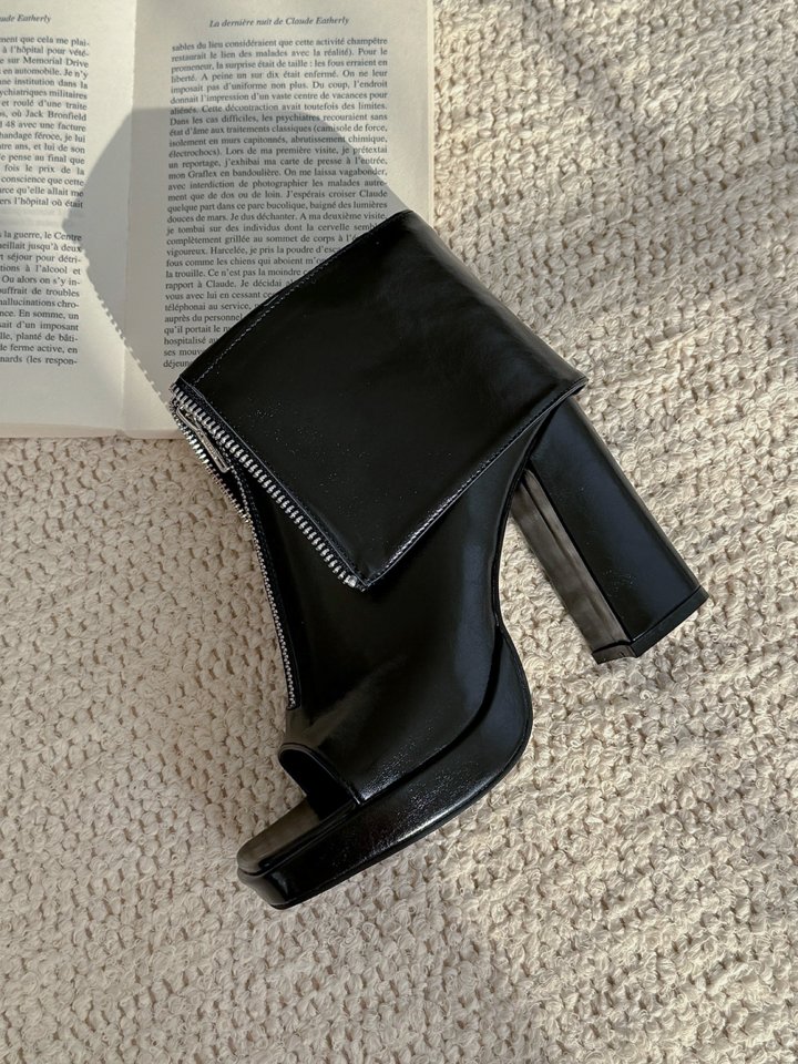 Vade - Korean Women Fashion - #womensfashion - Walker Heel Boots Platform Open-toe - 5