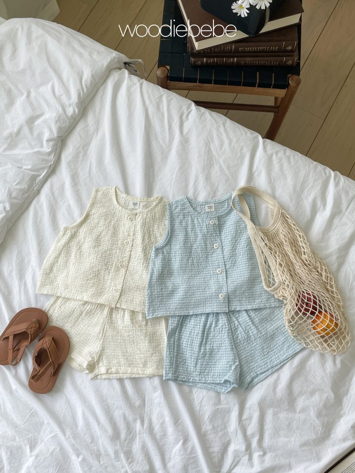 Woodie - Korean Baby Fashion - #babyoutfit - Vest Set - 5