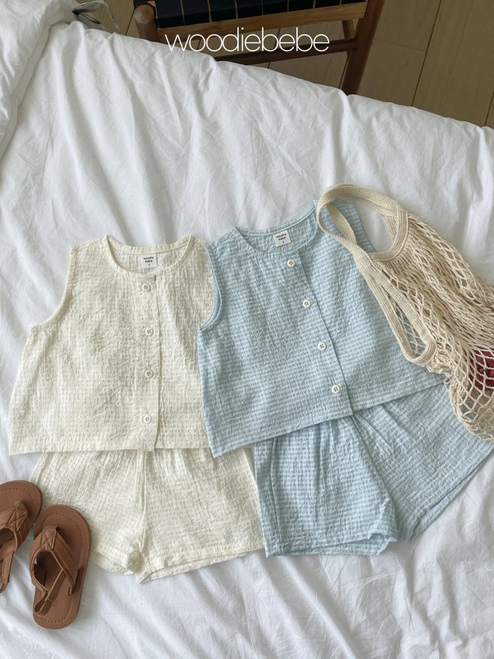 Woodie - Korean Baby Fashion - #babyoutfit - Vest Set - 6