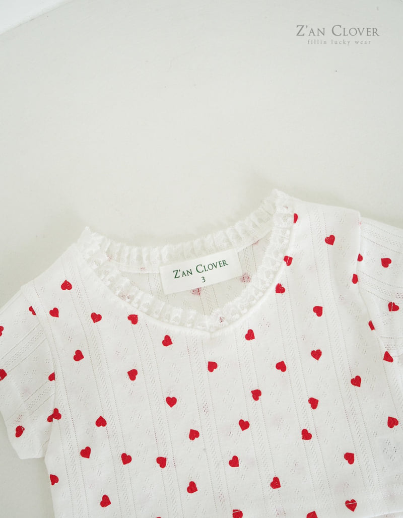 Zan Clover - Korean Children Fashion - #Kfashion4kids - V-Neck Heart Tee - 10
