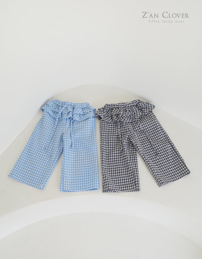 Zan Clover - Korean Children Fashion - #kidzfashiontrend - Check Frill Pants - 4