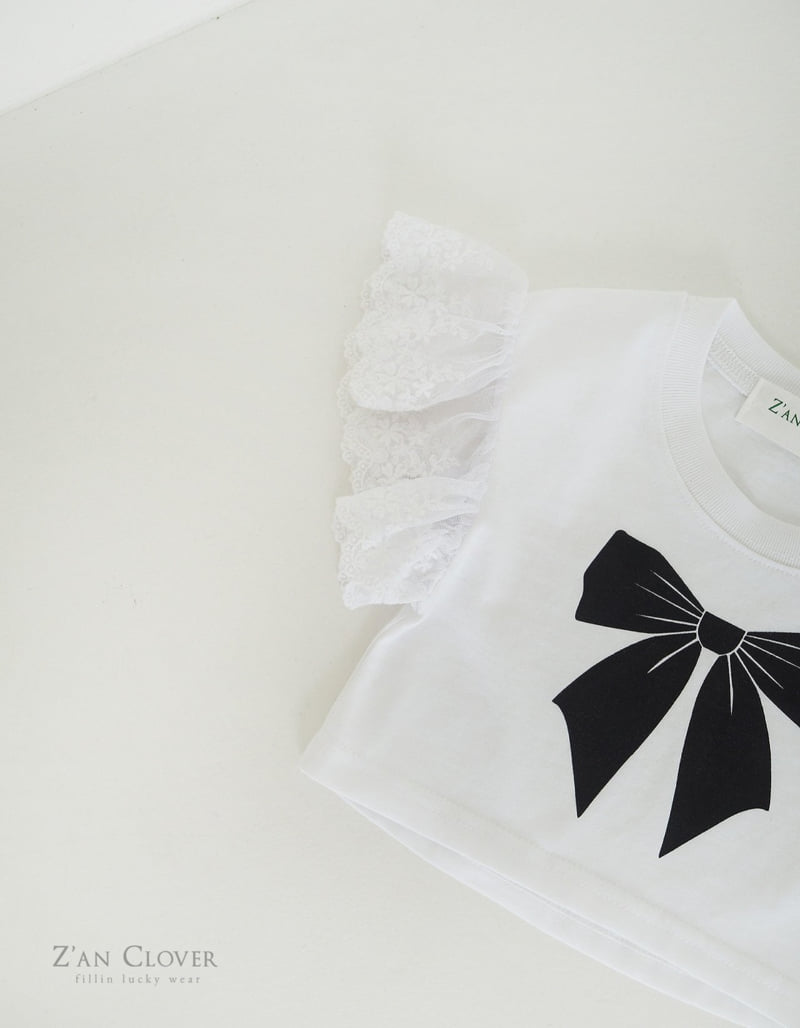 Zan Clover - Korean Children Fashion - #Kfashion4kids - Ribbon Frill Tee - 7