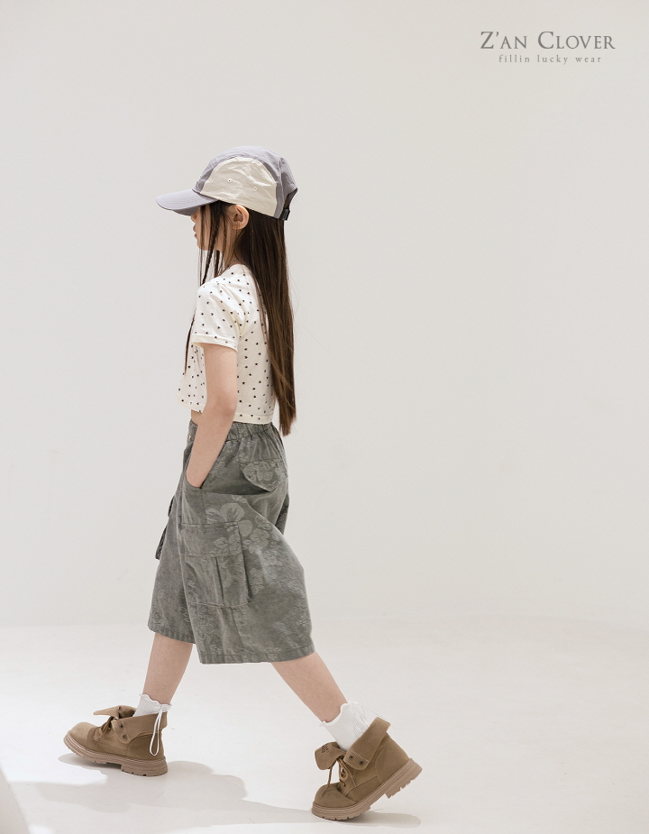 Zan Clover - Korean Children Fashion - #kidzfashiontrend - Flower Cargo Bermuda Pants - 4