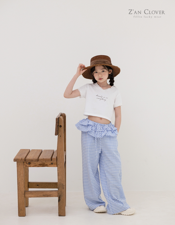 Zan Clover - Korean Children Fashion - #Kfashion4kids - Check Frill Pants - 10