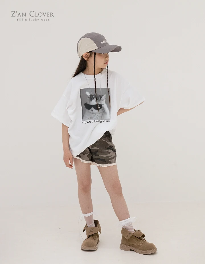 Zan Clover - Korean Children Fashion - #childofig - Camo Lace Shorts - 9