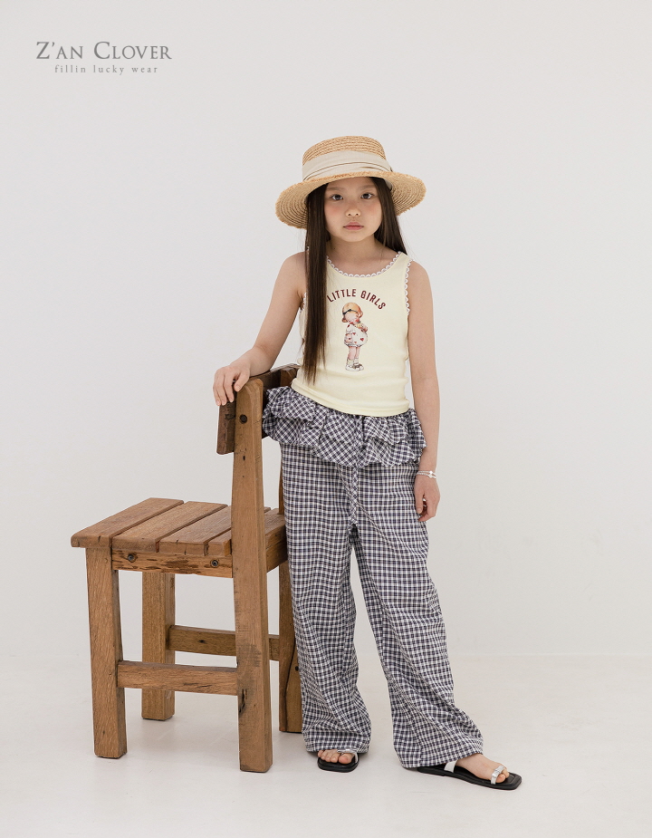 Zan Clover - Korean Children Fashion - #childrensboutique - Check Frill Pants - 4