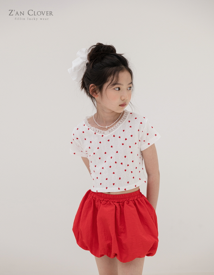 Zan Clover - Korean Children Fashion - #designkidswear - V-Neck Heart Tee - 6