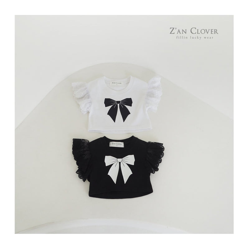 Zan Clover - Korean Children Fashion - #designkidswear - Ribbon Frill Tee