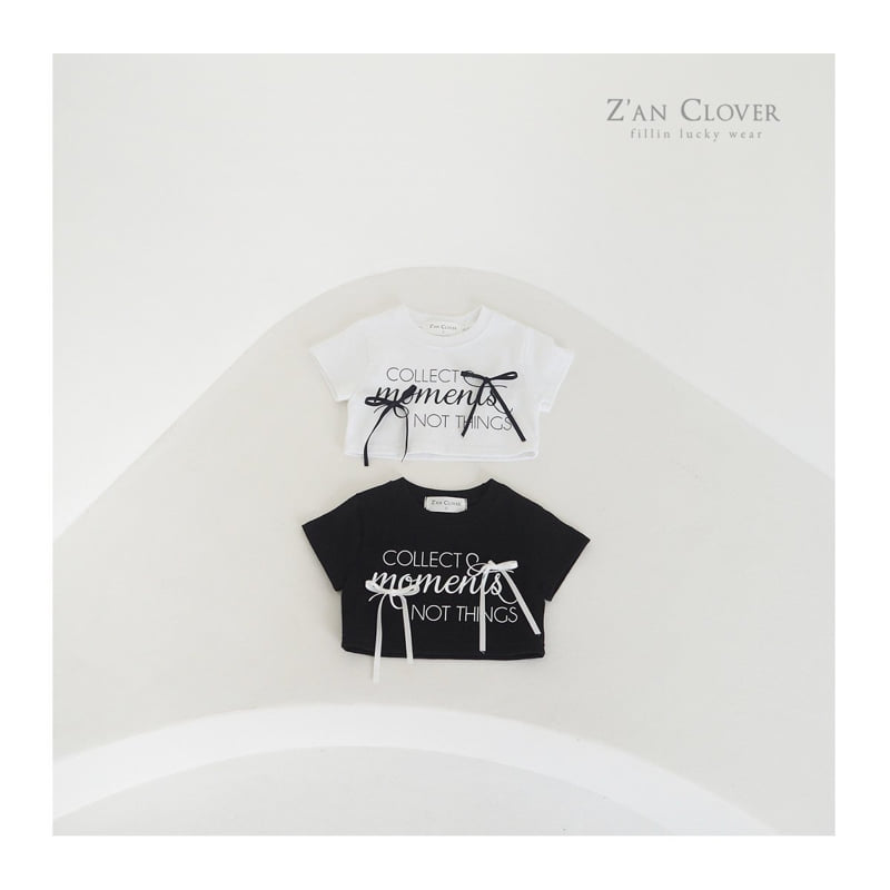 Zan Clover - Korean Children Fashion - #discoveringself - Collect Ribbon Short Tee
