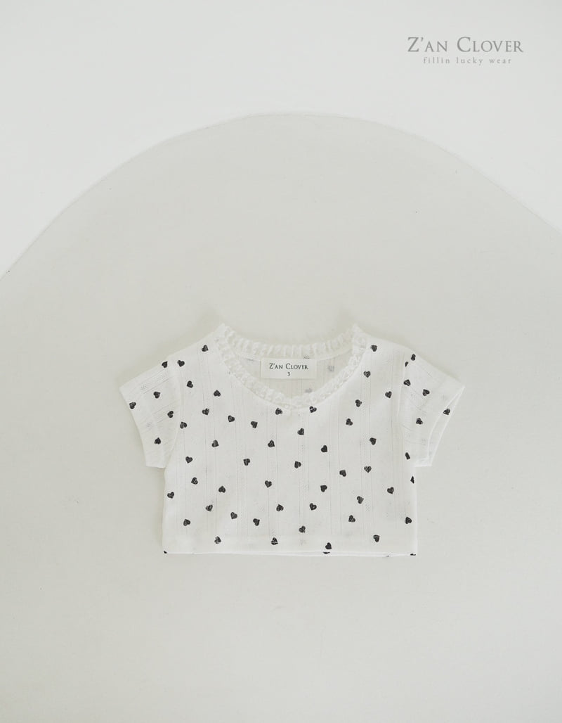 Zan Clover - Korean Children Fashion - #discoveringself - V-Neck Heart Tee - 5