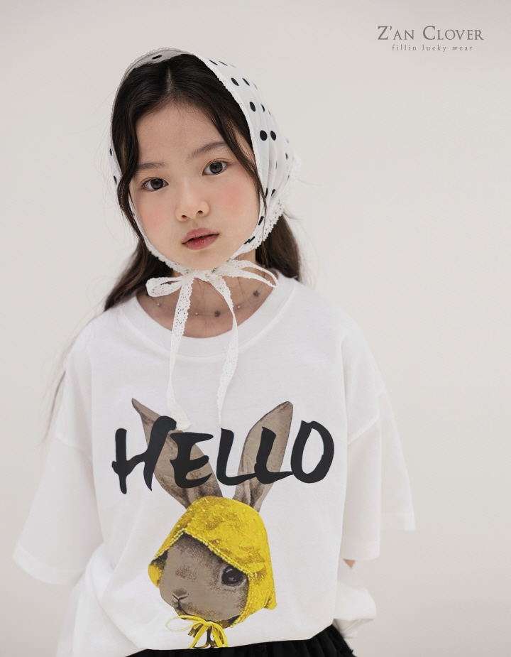 Zan Clover - Korean Children Fashion - #designkidswear - Hello Rabbit Tee - 4
