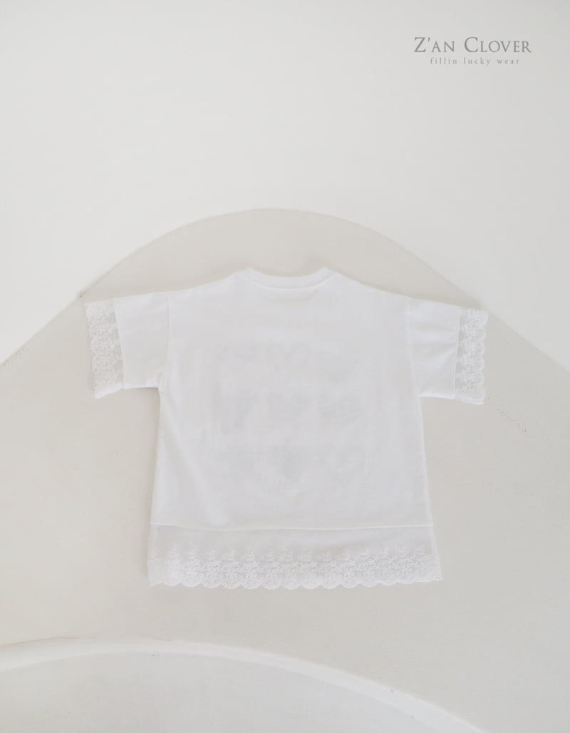 Zan Clover - Korean Children Fashion - #fashionkids - Lace Heart Long Tee - 10