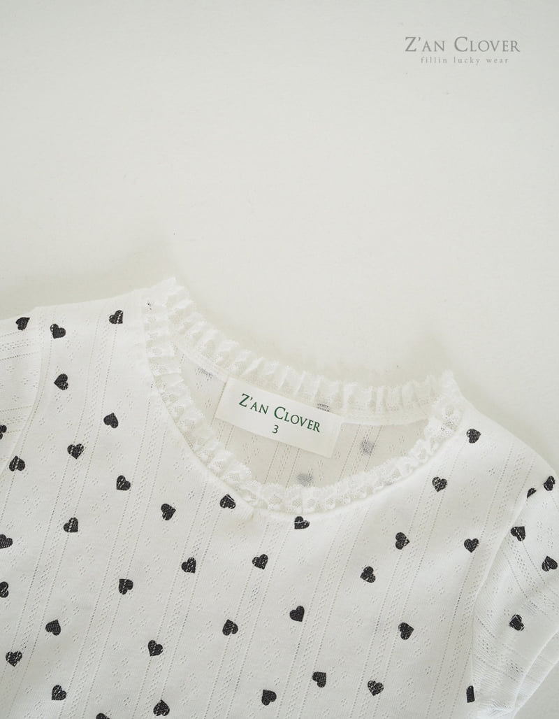 Zan Clover - Korean Children Fashion - #fashionkids - V-Neck Heart Tee - 6