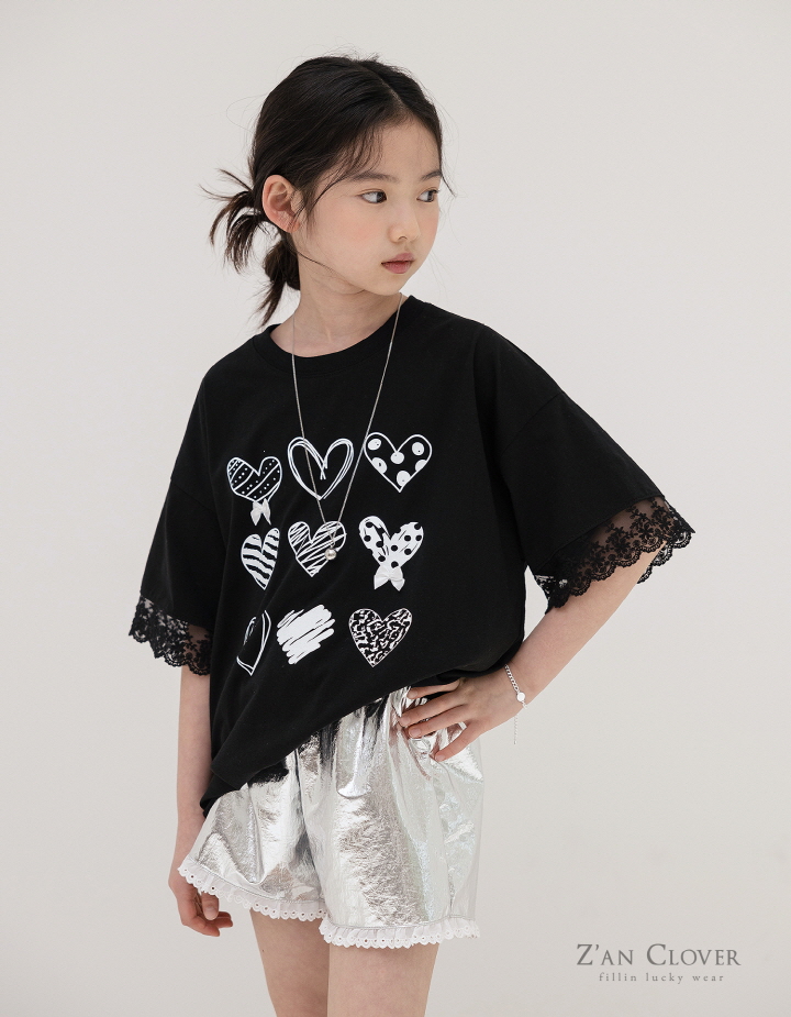 Zan Clover - Korean Children Fashion - #fashionkids - Lace Heart Long Tee - 8